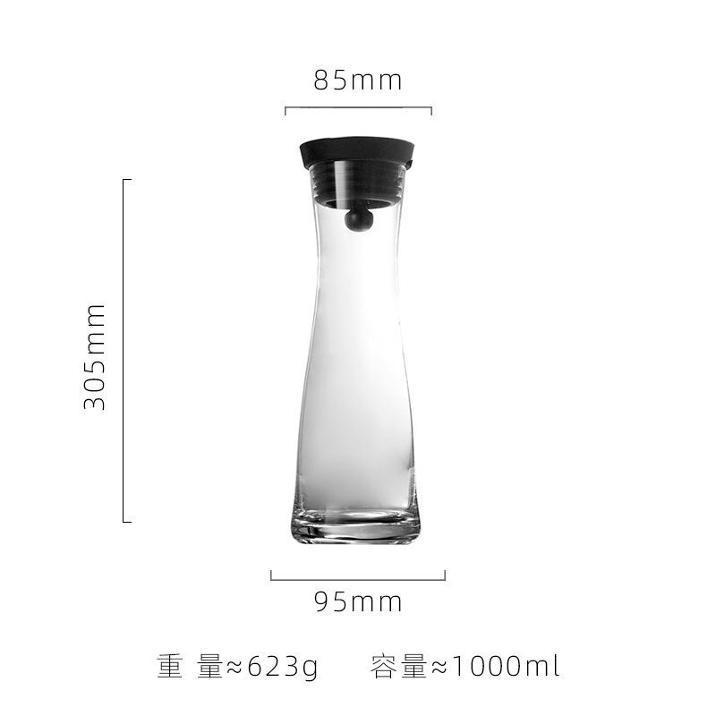 

New German Leakproof Glass Water Pitcher Set Large Capacity for Iced Tea Lemon Infuser 1000ml