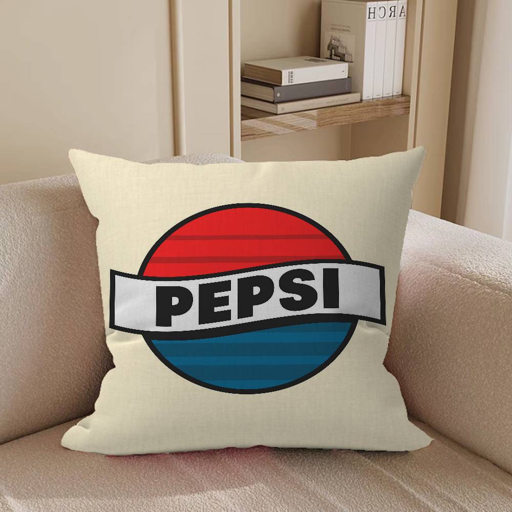 P-PepsiS Cartoon Drinks Pillow Case Removable Washable Cushion Cover – All-Season Soft Linen