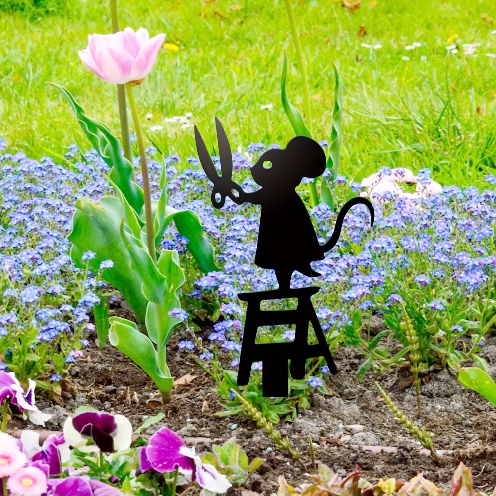 Metal Garden Art Sculpture Lawn Stake, Art Deco Style Iron Animal Decor, Wedding Party Outdoor Ornament