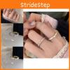 Chic Minimalist Geometric Design Adjustable Copper Ring With Zirconia For Women