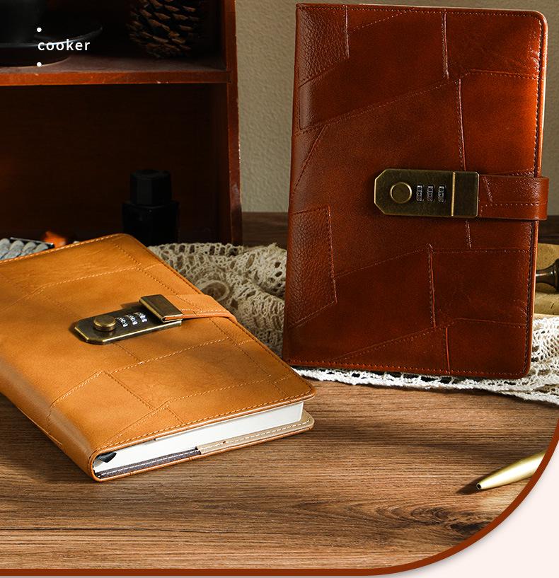 Retro Style A5 Lockable Password Journal - Exquisite High-Design Notebook