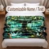 Sunset Landscape Theme Soft Blanket Personalized Custom Name Text Print Warm Blanket Home Sofa Bedroom Decor