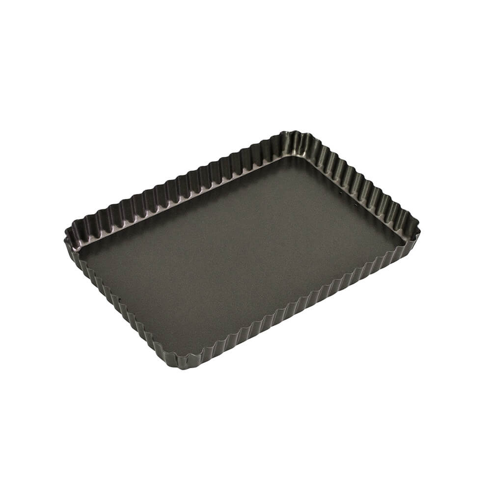 Moule à quiche rectangulaire à fond amovible Bakemaster 31x21x3.5cm