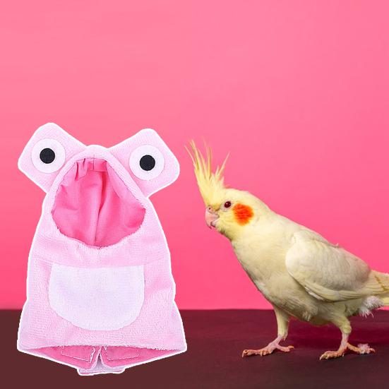 Papagei Kleidung Kreative Frosch geformt Vogel Kostüm Winter warme Kapuze Haustier Zubehör für Geflügel