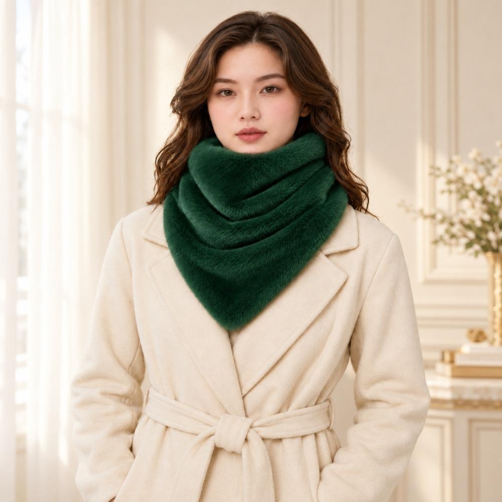 Faux Fur Faux Fur Scarf Long Wrap Neck Warmer New Triangle Neck Scarf Winter Outfits