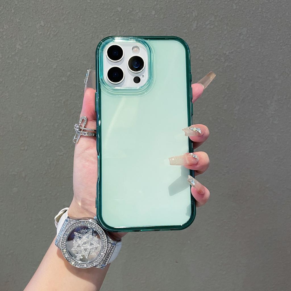 Luxe Heldere Snoepkleurige Schokbestendige Hoes voor iPhone 16 15 14Plus 13 12 11 Pro Max Zachte Bumper Pantser Esthetische Transparante Telefoonhoes