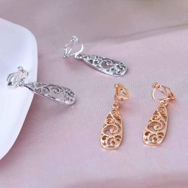 Vintage Filigree Teardrop Drop Earrings, Openwork Royal Bohemian European Jewelry for Women золотой