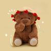 Bear Teddy Cute Filled Pp Cotton Rose Hat Plush Toy Gift For Girls Women