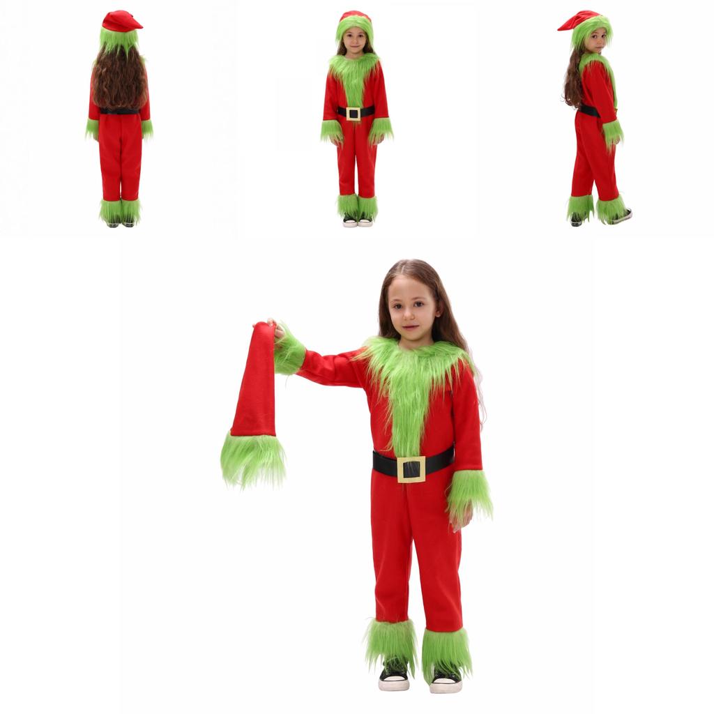 Grinch Weihnachtskostüm Für Kinder Mit Weichem Polyesterstoff Für Feiertagsaufführungen Perfekt