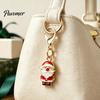 Oil Dripping Pendants 10/20/30Pcs Christmas Keychain Set, Golden Plated Alloy Enamel Keyring Pendant, Set Santa Tree Reindeer for Holiday Bag
