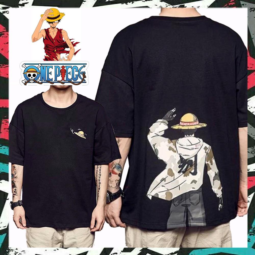 ONE PIECE LUFFY BYE Cotton Tshirt T Shirt Streetwear Men Women Unisex Baju Lelaki Wanita Perempuan