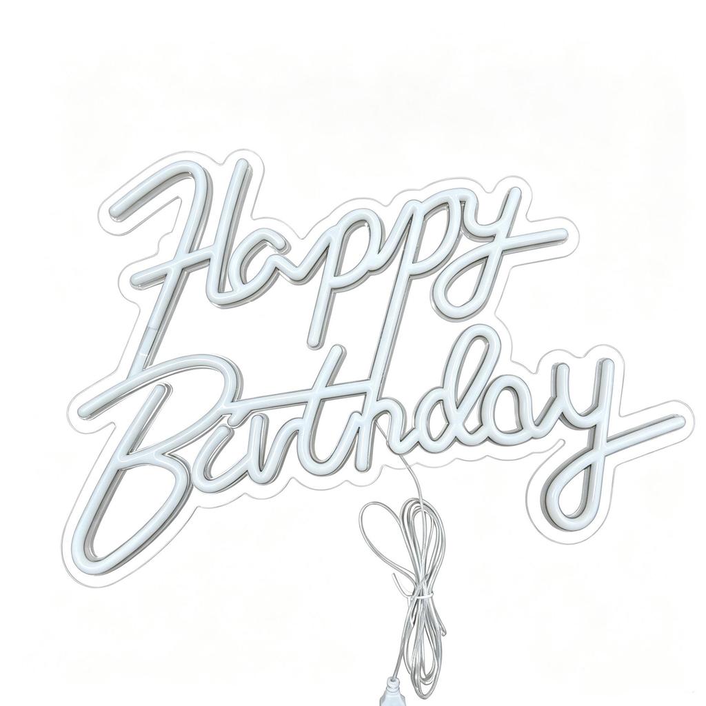 LED Neon Happy Birthday Decorative Sign - Acrylic Light for Party Atmosphere