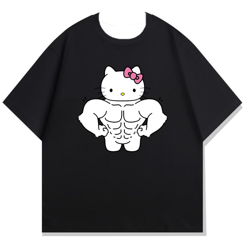 Fitness Theme Printed Childrens Tshirt Loose Casual Round Neck Parent Child Short Sleeve 2026 Summer New Style