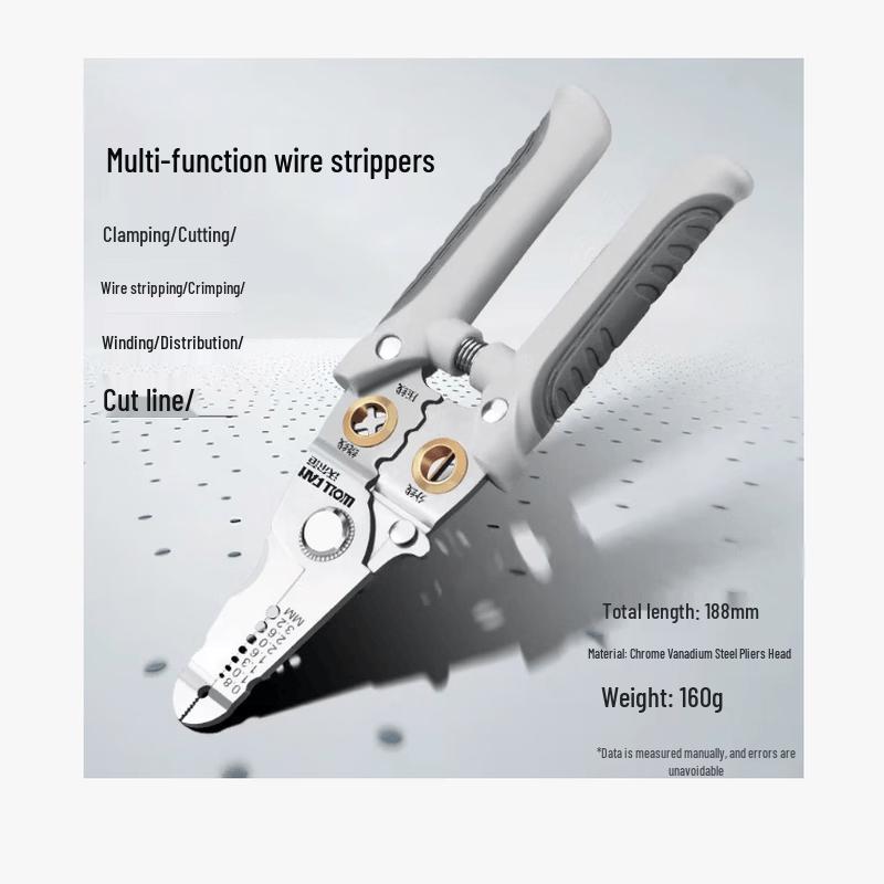 Wolfran 7-inch Multi-function Wire Stripper Pliers