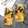 The Golden Lucky Horse For Samsung Galaxy S 21 S22 S23 Plus S24 Ultra S20 FE 25Ultra S21+ S9+ 22Plus Golden glass phone case