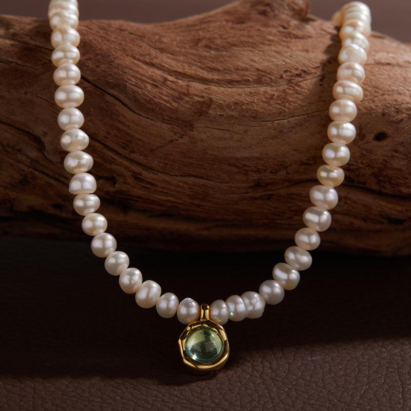 

S925 Sterling Silver Zircon 12 Colors Twelve Birthstone Birthstone Pendant Natural Freshwater Pearl Necklace Earrings