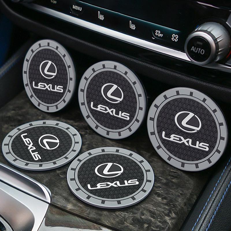 2PCS Porte-gobelet de voiture Emplacements pour gobelets d'eau Tapis antidérapant Tapis de boisson Pour Lexus ES300 RX330 RX300 GS300 IS250 IS200 CT200h IS300 NX RX LX GX GS