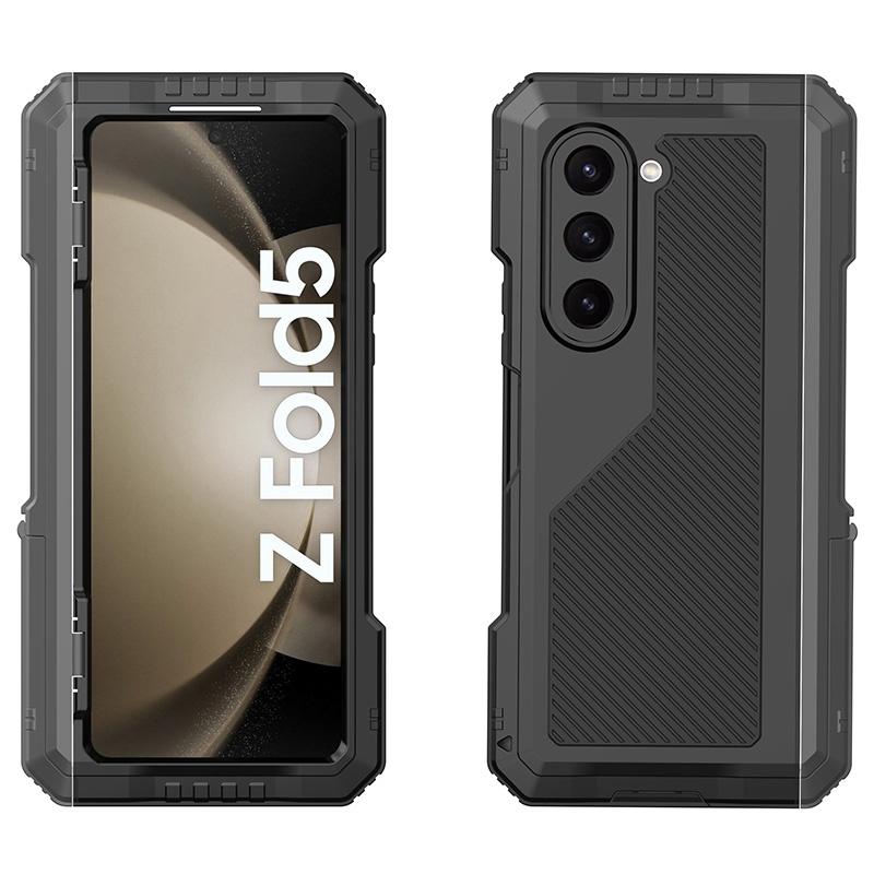Funda Súper Blindada para Samsung Galaxy Z Fold 8 7 6 5 Resistente Silicona +Aleación de Aluminio Cobertura Completa con Soporte Plegable Antigolpes Coque