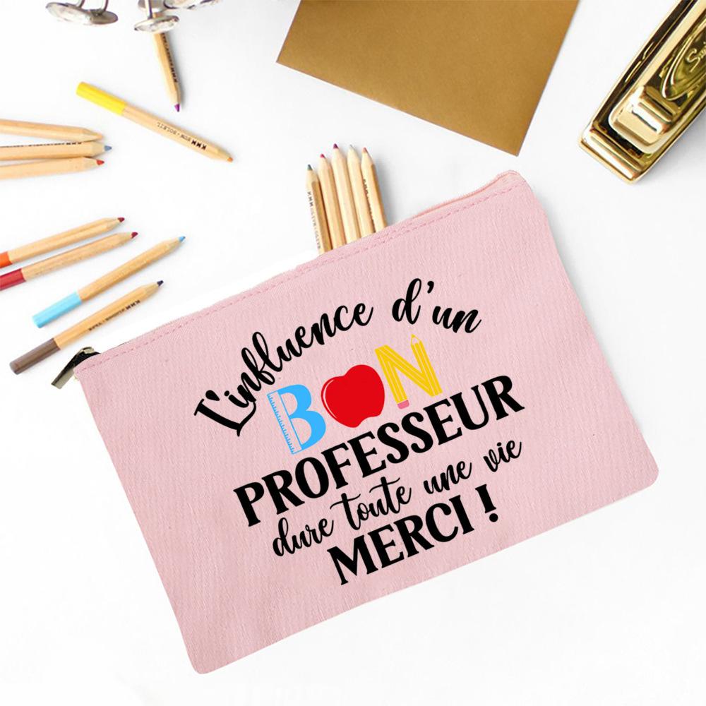 The Influence of Teacher Will Last for A Lifetime Print Makeup Bag Travel Toiletry Bag Pencil Case Stationery Bags Teachers Gift