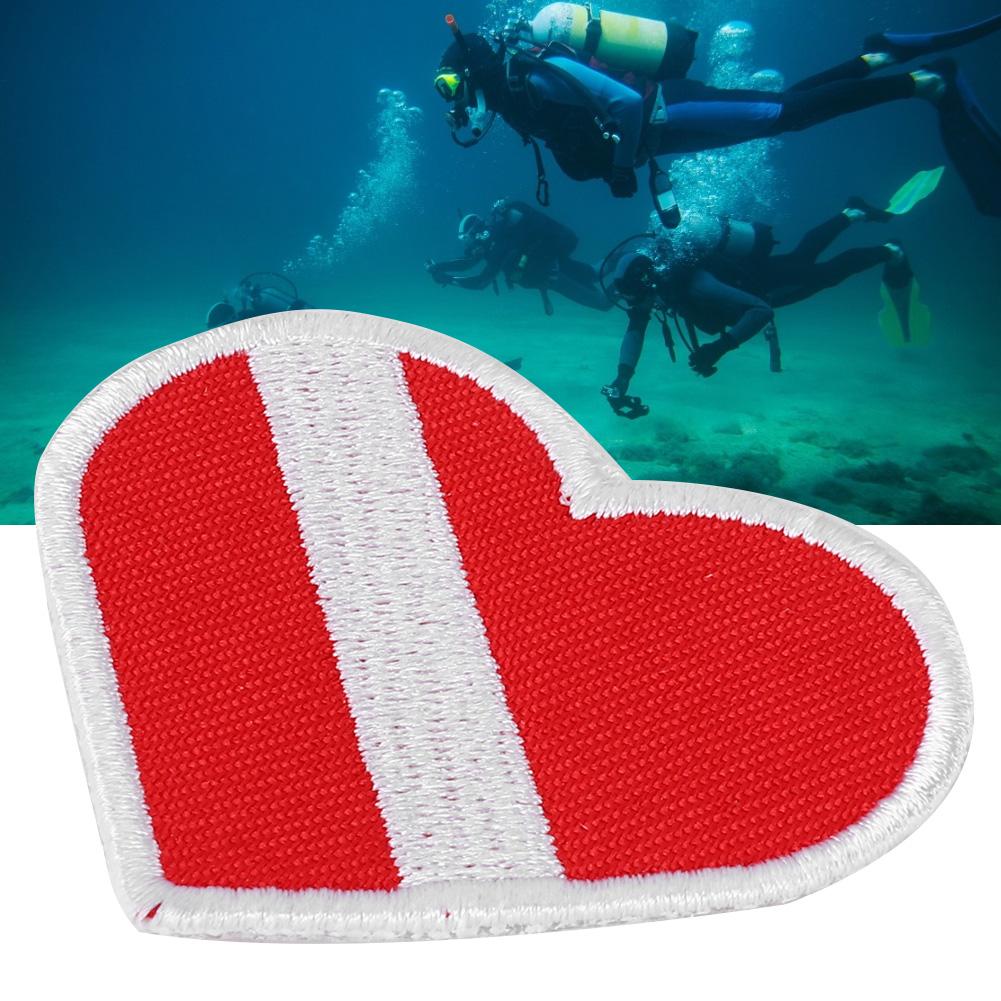 Heart Shaped Scuba Diving Embroidery Patch Dive Badge Vest Bag Cap Patches