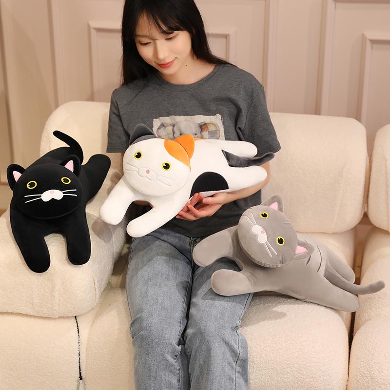 Protahující se líně kočka plyšová panenka kreativní nový styl kreslené kotě vycpané hračky pro děti kawaii pokojová dekorace vtipné dárky