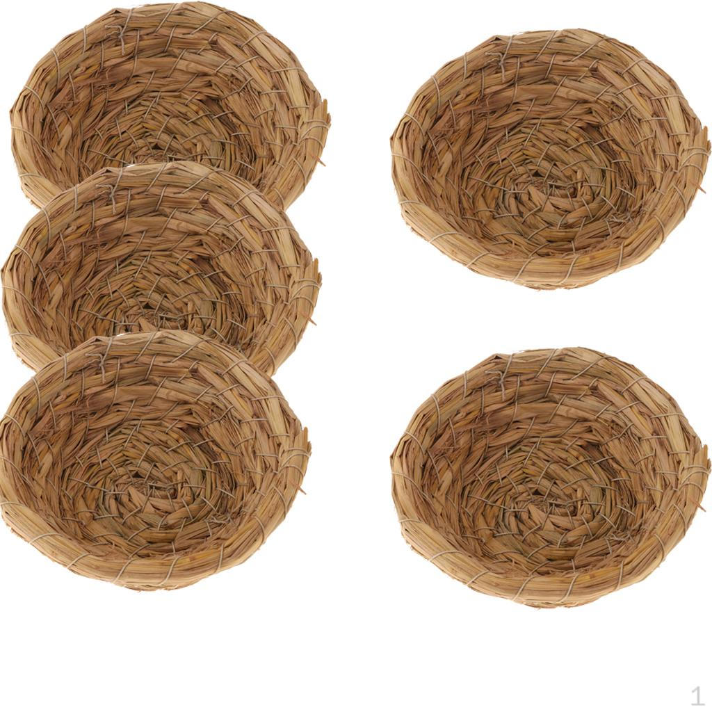 

5 шт. Плетеная соломенная клетка-скворечник / для попугая, голубя