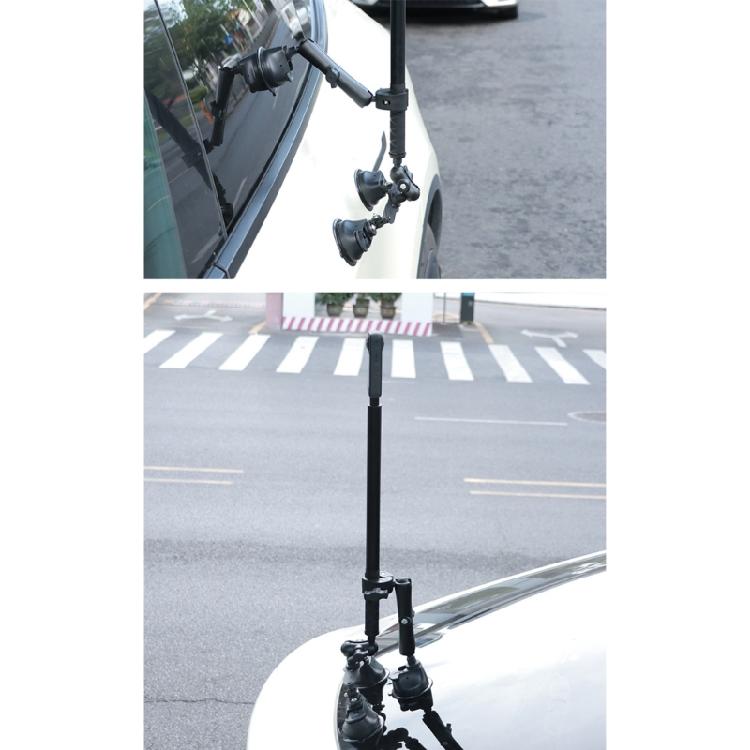 Aluminiowy Zestaw Montażowy 5 w 1 z Przyssawką Samochodową i Ukrytym Uchwytem na Selfie Stick do Kamery Akcji X2/X4