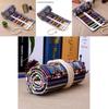 Ethnic Style Colored Geometric Pattern Pencil Canvas Storage Bag For Artists And Students