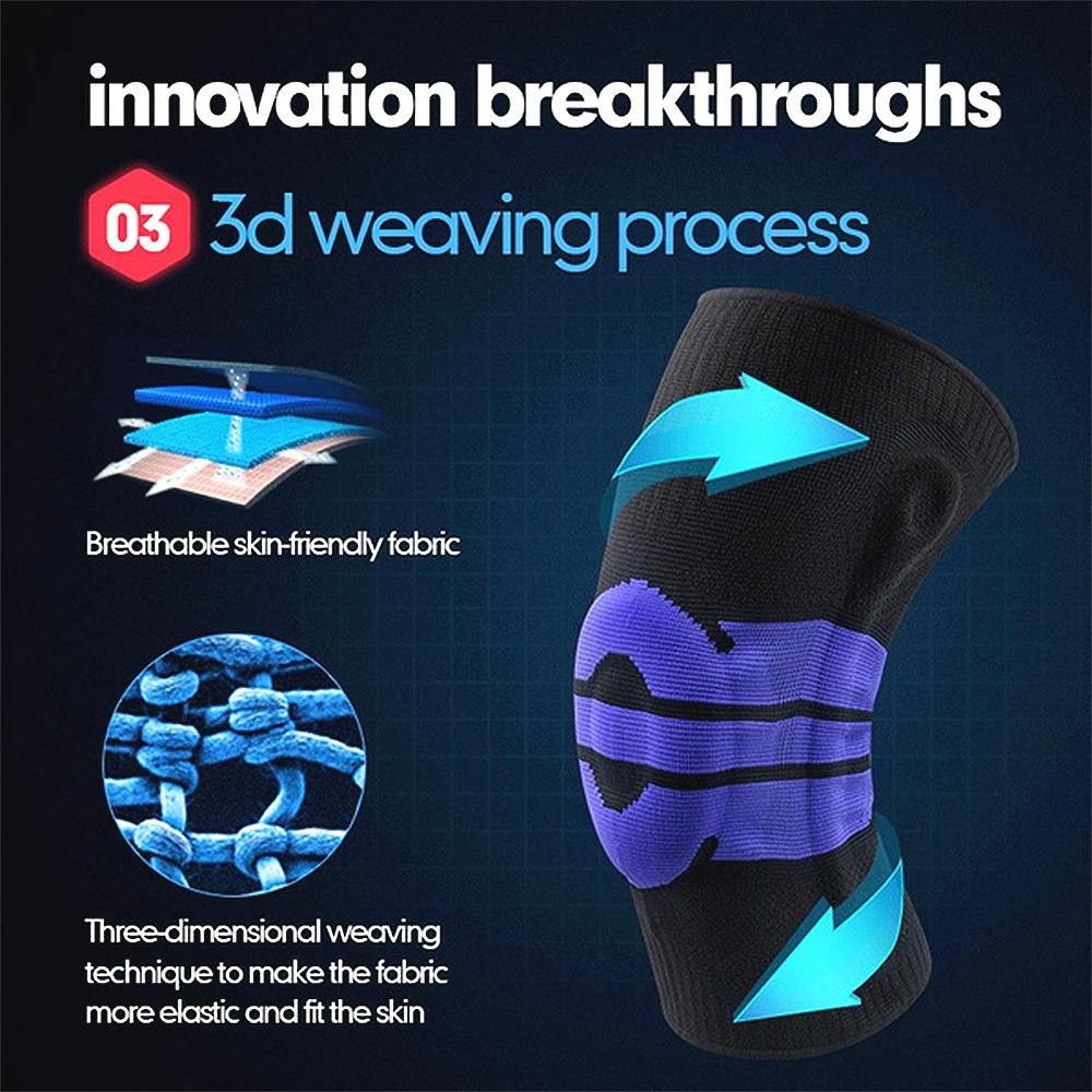 Silicone Full Knee Brace Strap Patella Medial Support Dropshipping Compression Protection Sports Fitness Pads Running Basketball