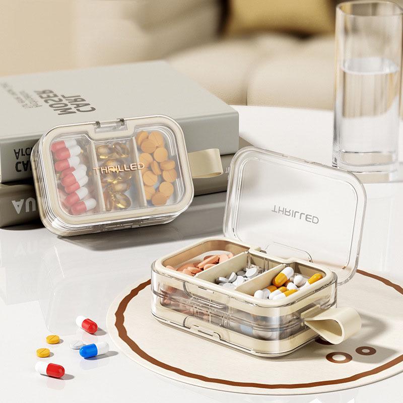 Multi-function Portable Pill Cutter and Splitter with Dual-division Pill Box