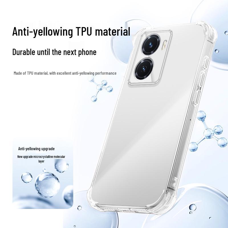 Vivoy77/Y77E Shockproof Transparent TPU Case with Airbag Corners and Sleek Design