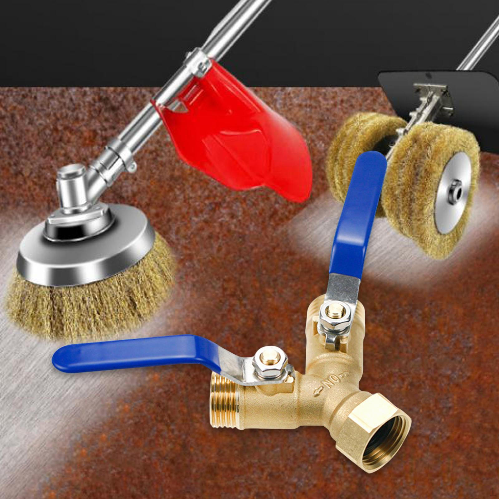 Brass Garden Hose Splitter 3/4  Tap Connector Heavy Duty Adaptor with Long Handle