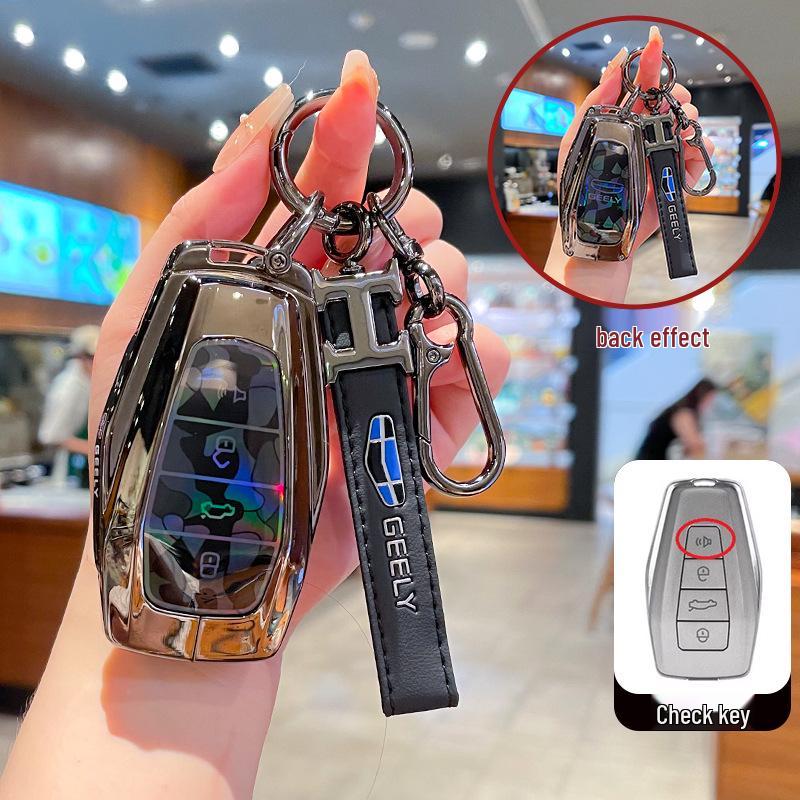 Metal Full-Wrap Key Cover for Geely Xingyue L, Boyue, Xingrui, Vision X6, Bin Yue, Galaxy Models