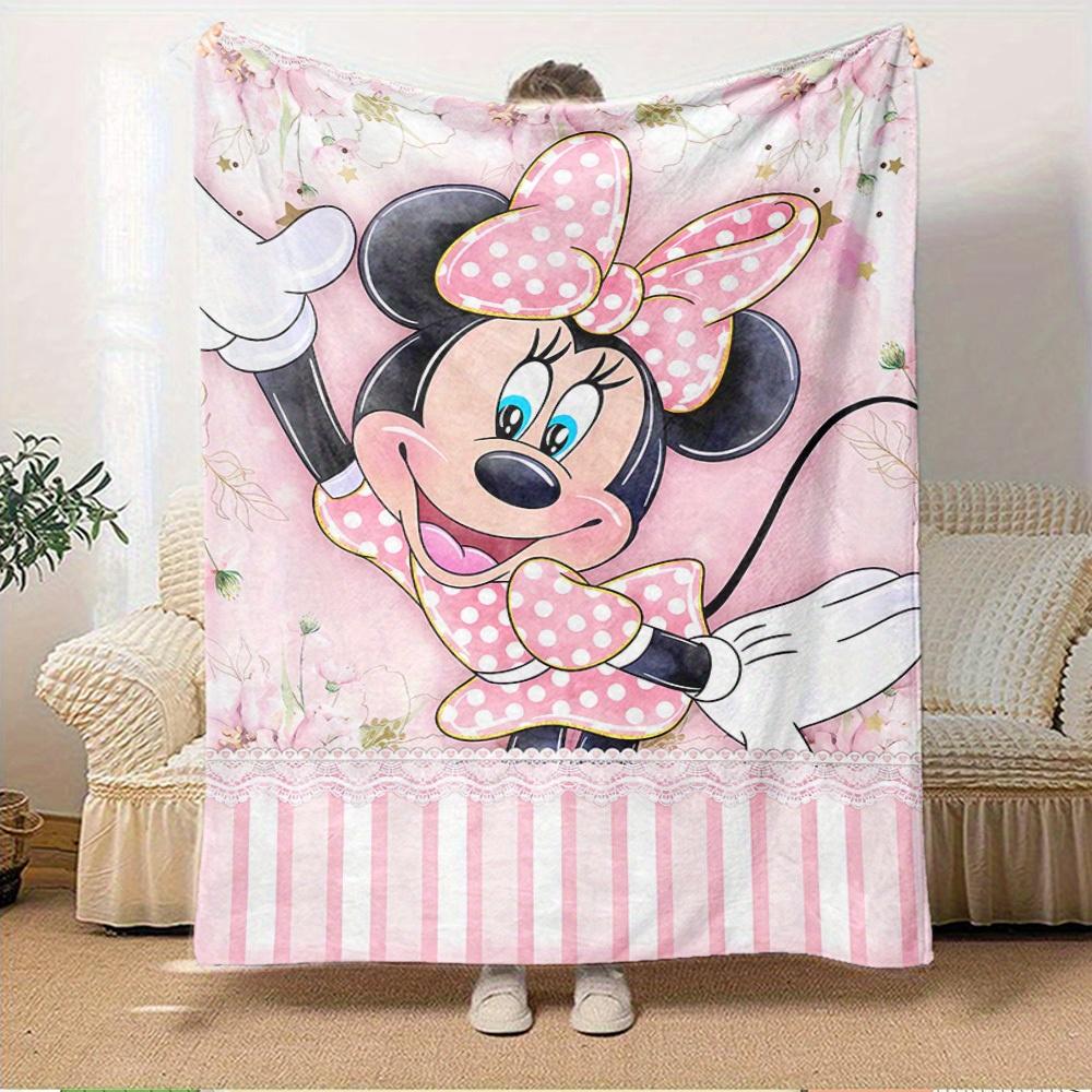 1pc Velvet Bedding Throw Blanket - Cute Minnie Mouse Design, Soft and Warm for Couch Cover,