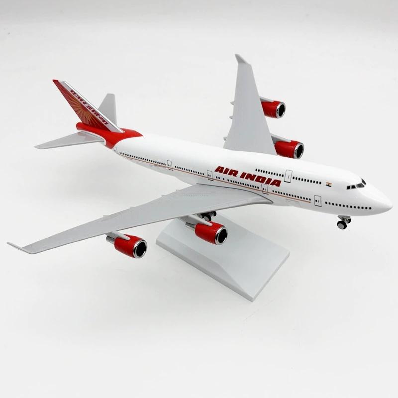 Miniature Plane Kid Toy 1/250 Scale Air India Aircraft 30CM 747 B747 Airplane Model Plane Replica Diecast Souvenir Gift