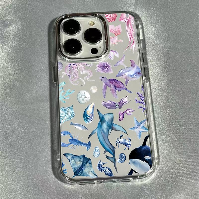 

Underwater World Theme Transparent Soft Phone Case For iPhone 17 16 15 14 13 12 11 Pro Max XS XR X 7 8 Plus 16E 17E 17 Air Cover iPhone17 Pro