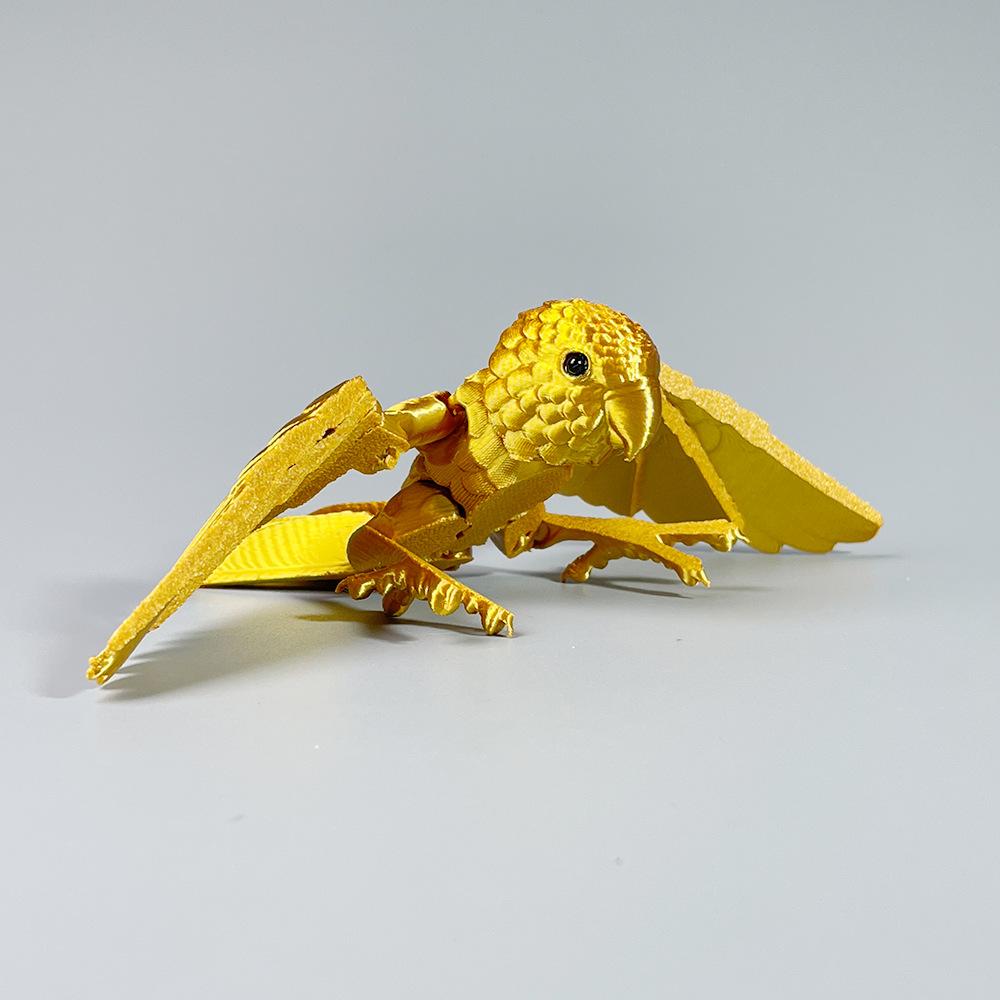 

New 3D Printing Tail Joints Movable Parrot Modelling Toys Home Office Desktop Decoration Creative Gift Simulation Parrot золотой