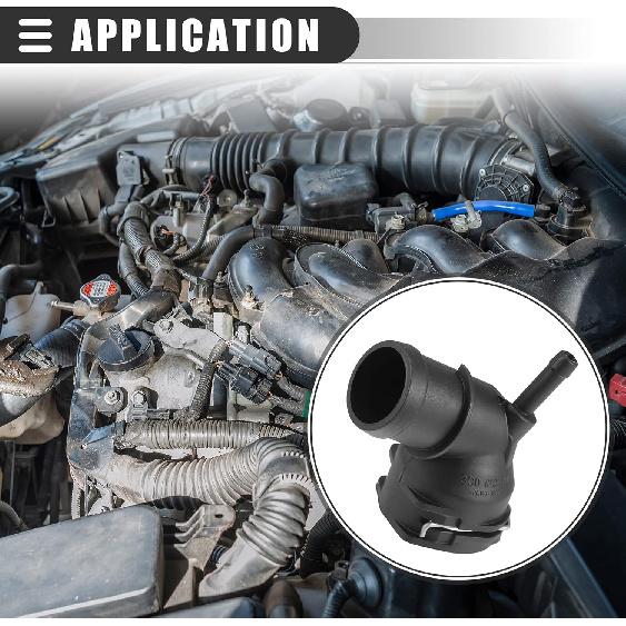 

Motoforti Upper Radiator Coolant Hose Connector, for Volkswagen Eos 2009-2016, Plastic, 3C0122291D, Black