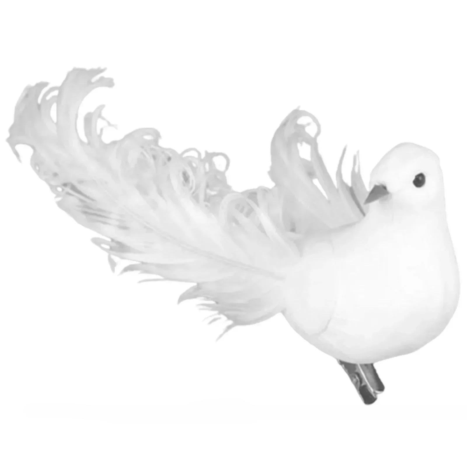 

1PCSArtificial White Pigeon Foam Feather Dove Lover Peace White Pigeons Garden Wedding Decor Craft Birds Model Photography Props білий