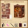 DIY Book Nook Kit Decorative Miniature Nook Bookshelf Insert with LED Light 3D Wooden Miniature House for Book Lovers Home Decor