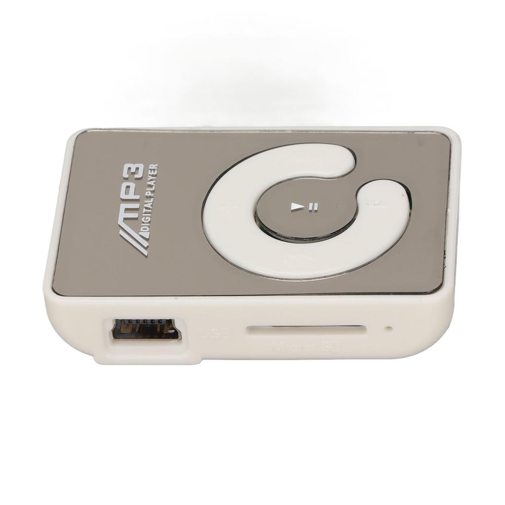 Back Clip Player Portable Lightweight Mini MP3 Music Player with Memory Card Slot for Daily School White