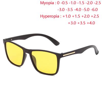 0 -0.5 -0.75 Fino a -6.0 Occhiali da Sole Graduati Anti-Riflesso per la Notte Con Cilindro Uv400 Quadrati Occhiali da Sole per Miopia +1.0 Fino a +4.0