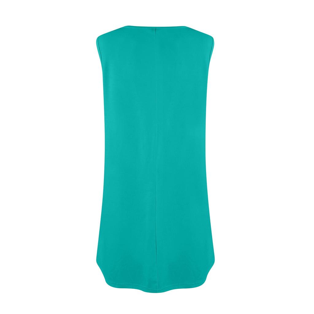 Damen Mode Große Größe Rundhals Ärmellos Lässig Farbe Locker Pullover Top