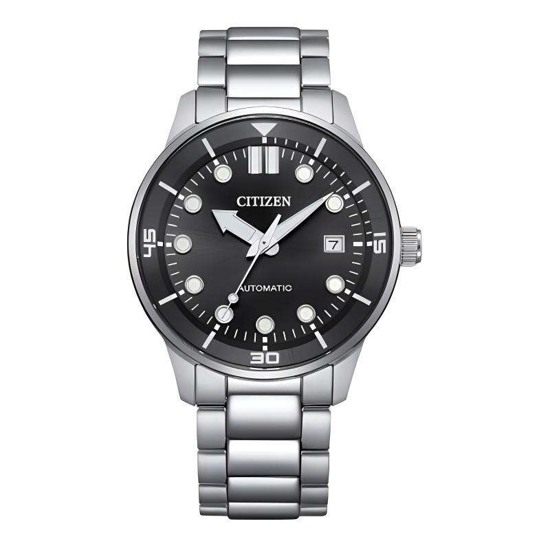 

CITIZEN mechanical watch series 100 meters waterproof fashion style Automatic Steel Strap 40mm men s watch black dial NJ0191-83E чорний