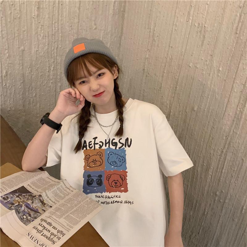 Short-sleeved T-shirt women's ins loose early spring new foreign style top student fashion age-reducing bottoming shirt tide