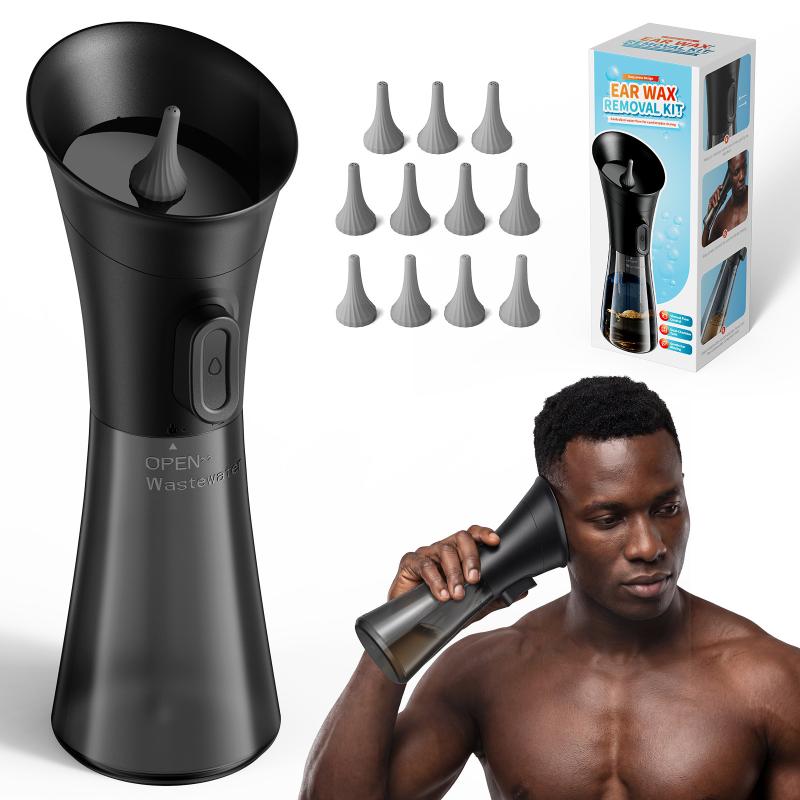 1 Set Two-Chamber Ear Irrigation Kit With Nozzle Tips Multi-Tip Electricmanual For Adults Home Ear Cleaning Irrigator