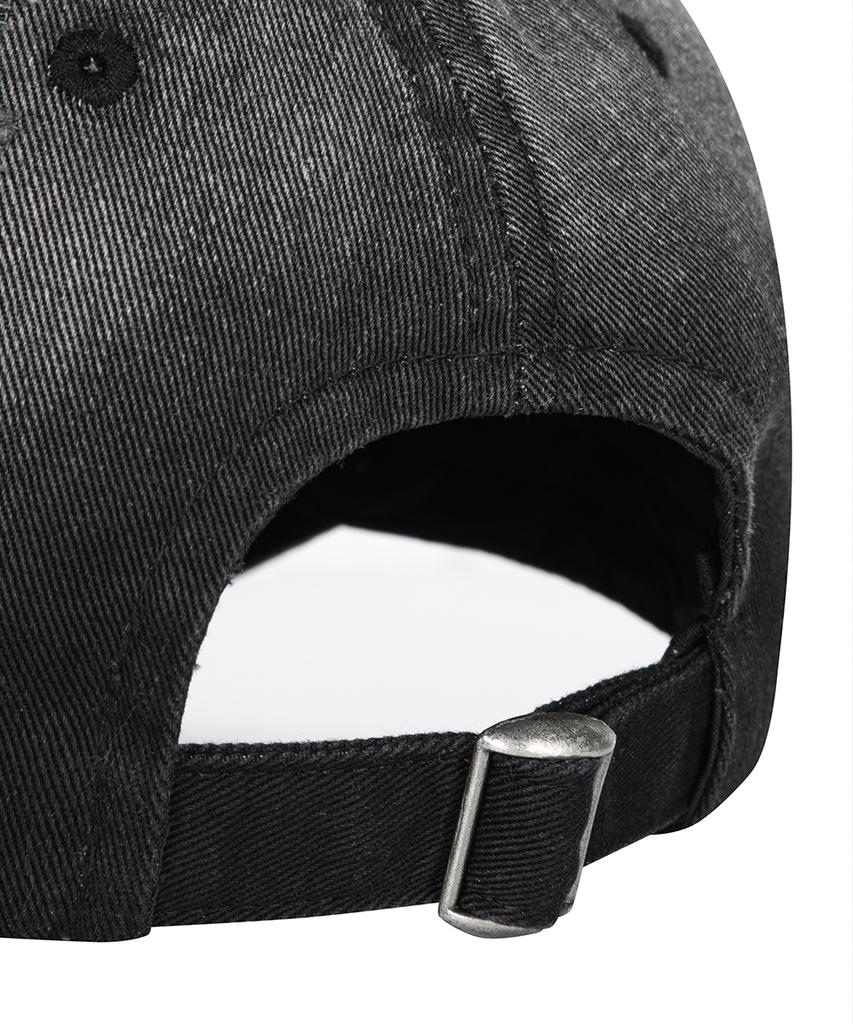 MAHAGRID Washed Metal Logo Ball Cap Black(Mg2Esmab38A)