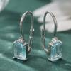 Elegante quadratische hellblaue synthetische Zirkon-Hängeohrringe für Damen, Hochzeitsbankett, baumelnde Ohrringe, Schmuckzubehör, Geschenke