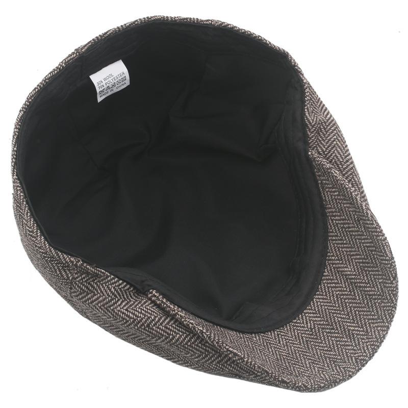 Jesienno-zimowa męska czapka gazeciarza Brytyjski beret Ciepła czapka do przodu