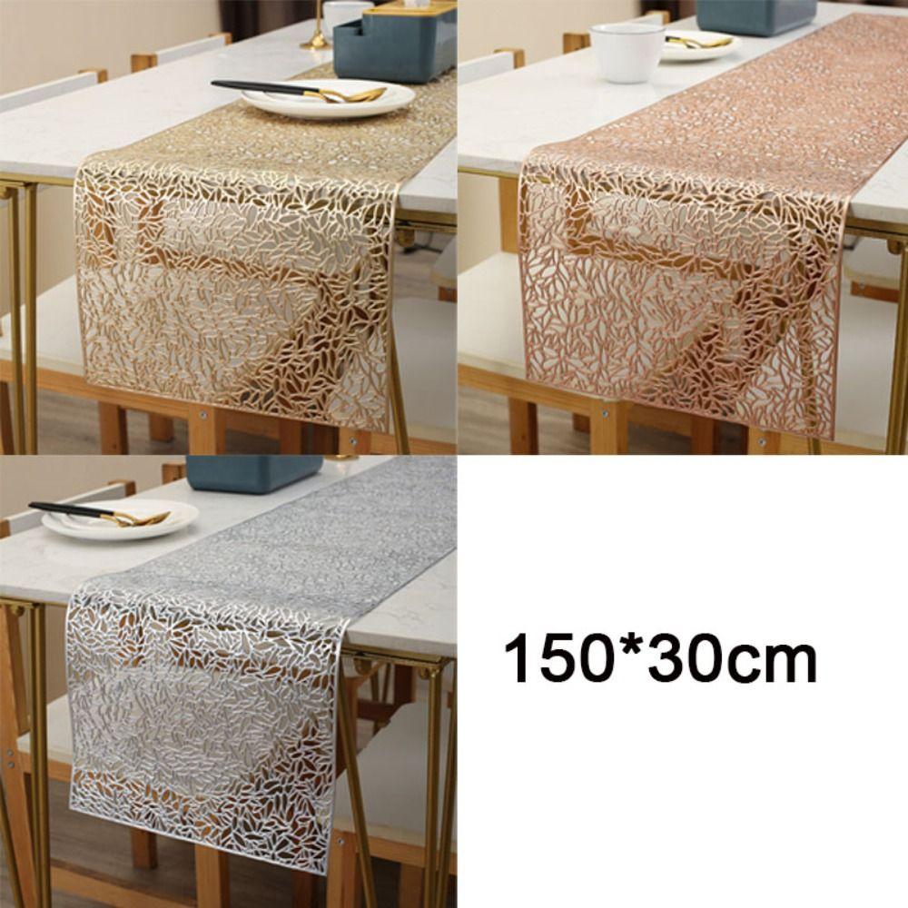Rectangular Table Cover PVC Tablecloth Luxury Hollow Table Runner Table Decoration